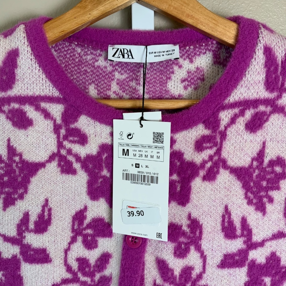 ZARA Floral Jacquard Knit Vest - Picture 6 of 16